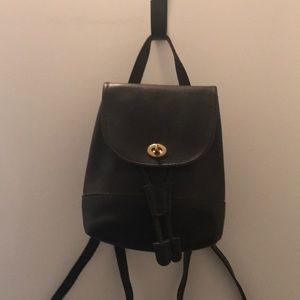 Vintage Coach Black Leather Backpack